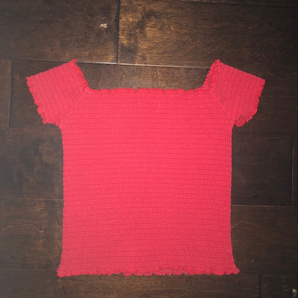 RED HOLLISTER OFF THE SHOULDER TUBE TOP
